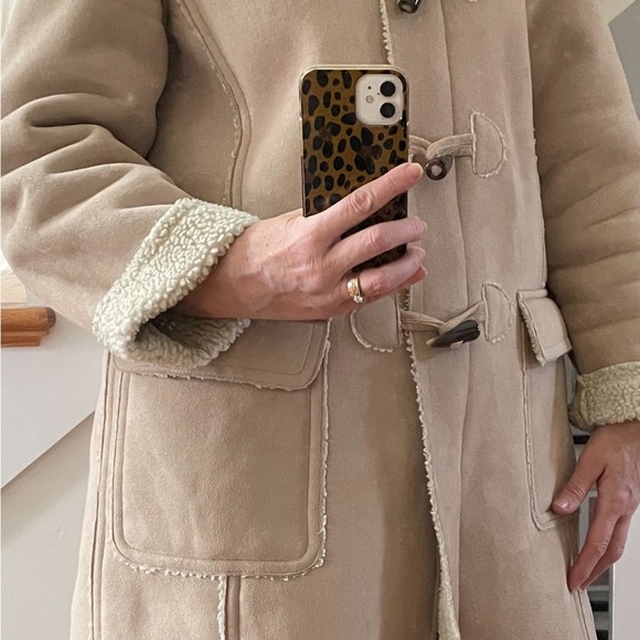 Faux shearling & suede toggle duffle coat - Picture 5 of 6